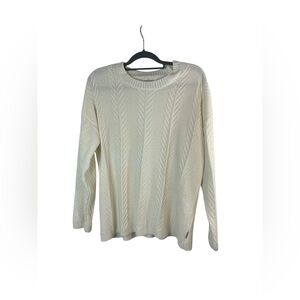 Orvis woman’s cream chenille pullover crewneck sweater size large‎